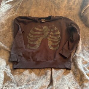 Shout House Sweatshirt Men's Size Small Black on black skeleton